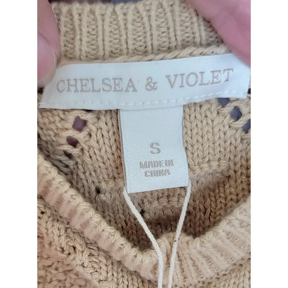 NWT Chelsea & Violet Boho Hippie Festival Crochet Ruffle Tank Top Women's Small - Picture 11 of 13